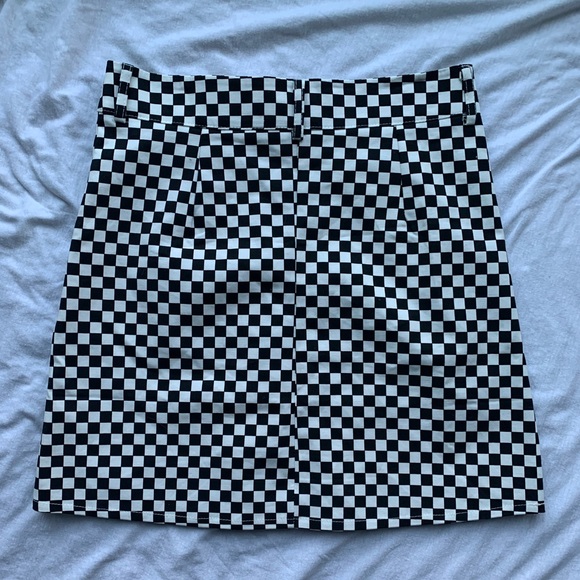 Mini Skirt Checkered Black White Medium NWOT - Picture 2 of 4